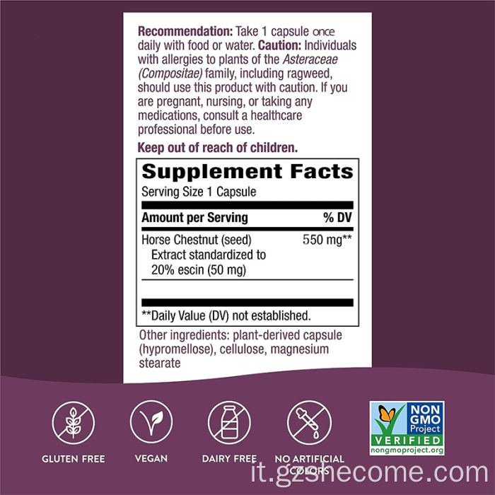 Estratto di castagno a cavallo AESCINS Concentrate Capsule